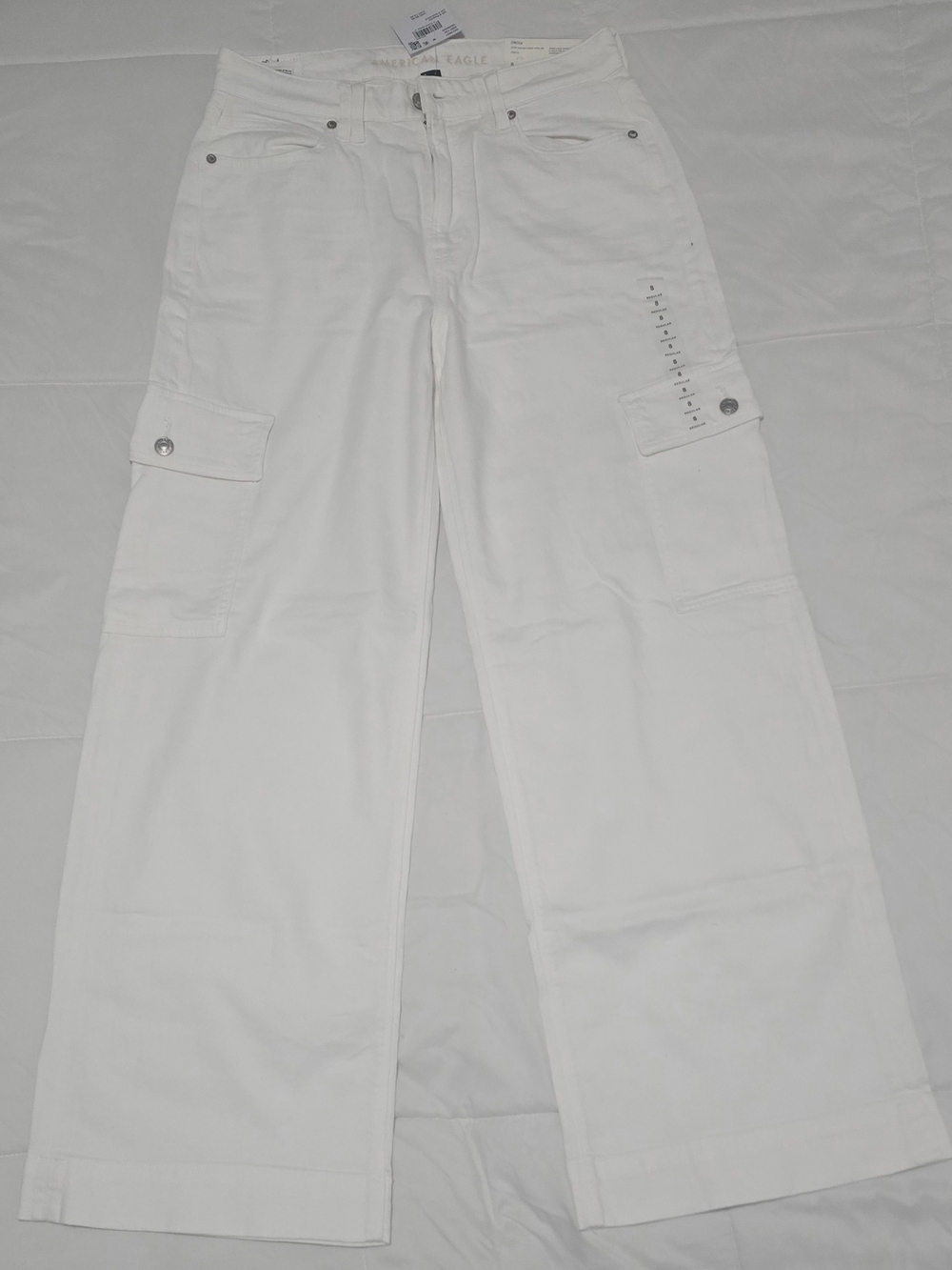 American Eagle Outfitters White Wide Leg Cargo Pants